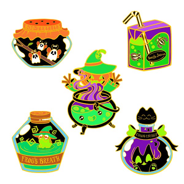 Five Witch's Kitchen Stickers