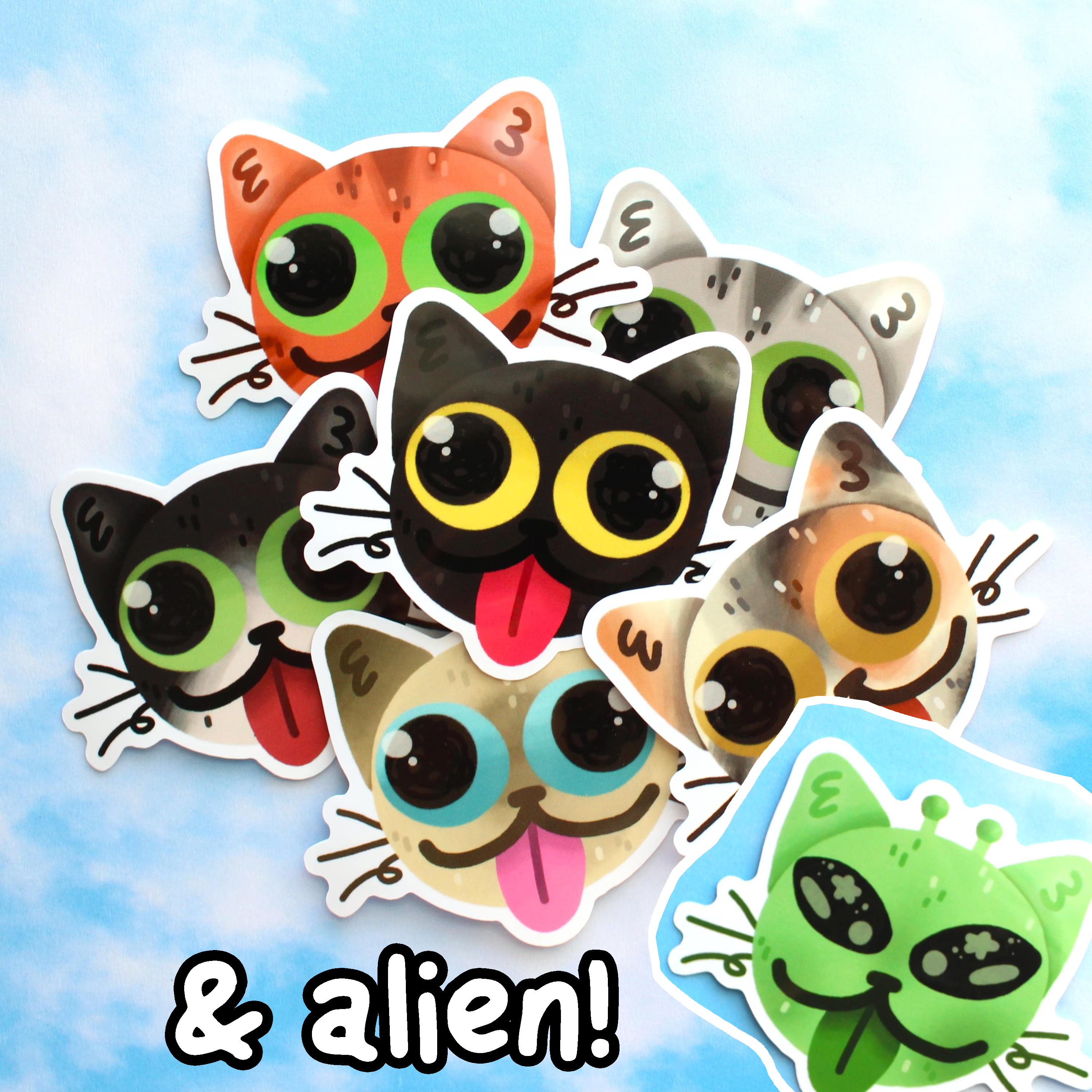 Seven Sticker Blep Cat Bundle