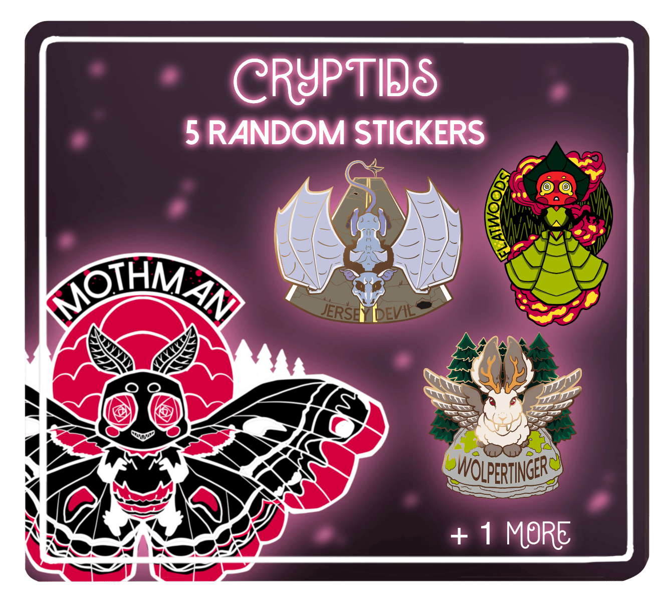 5 random cryptid stickers