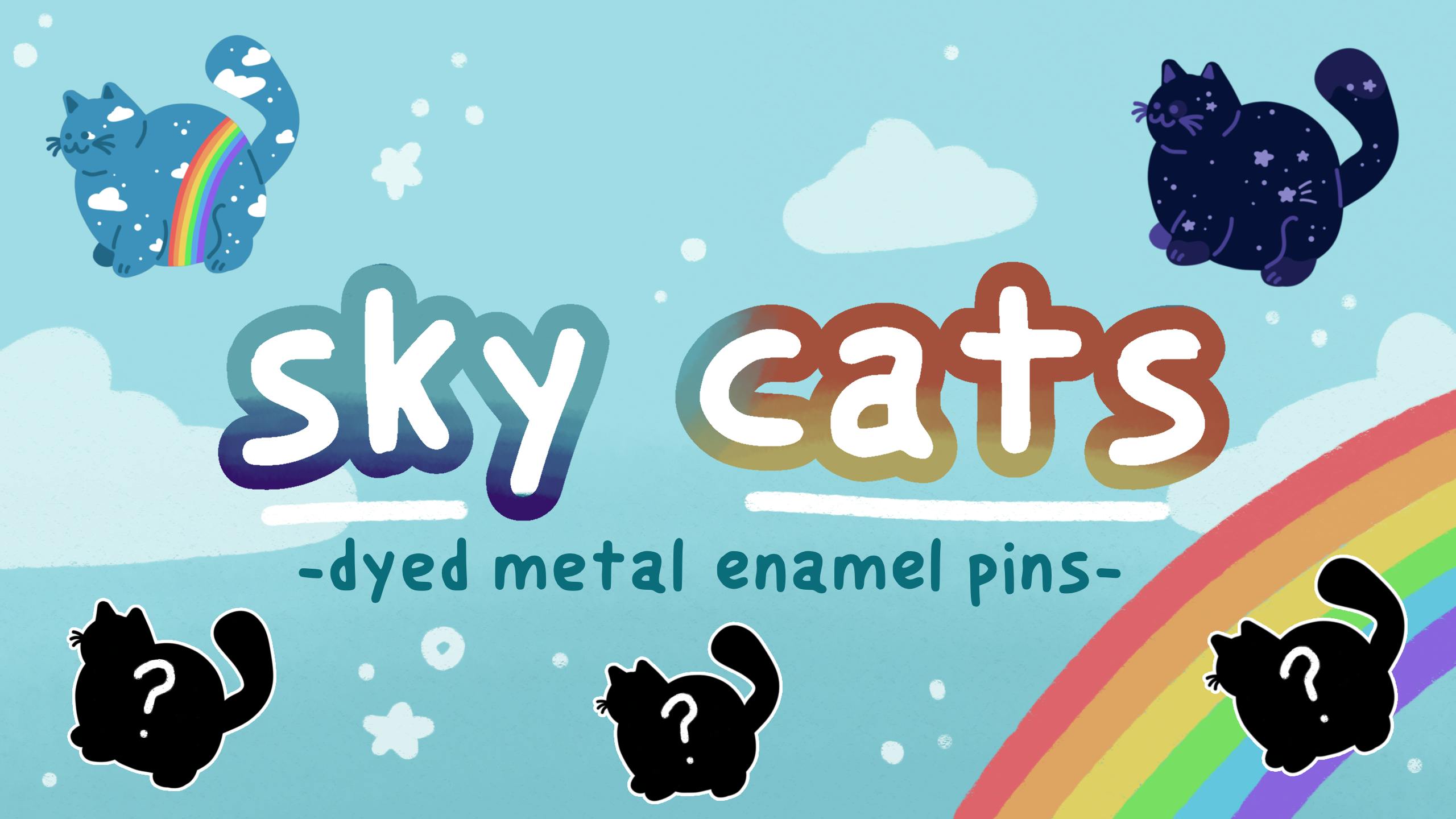 Sky Cats - Dyed Metal Enamel Pins