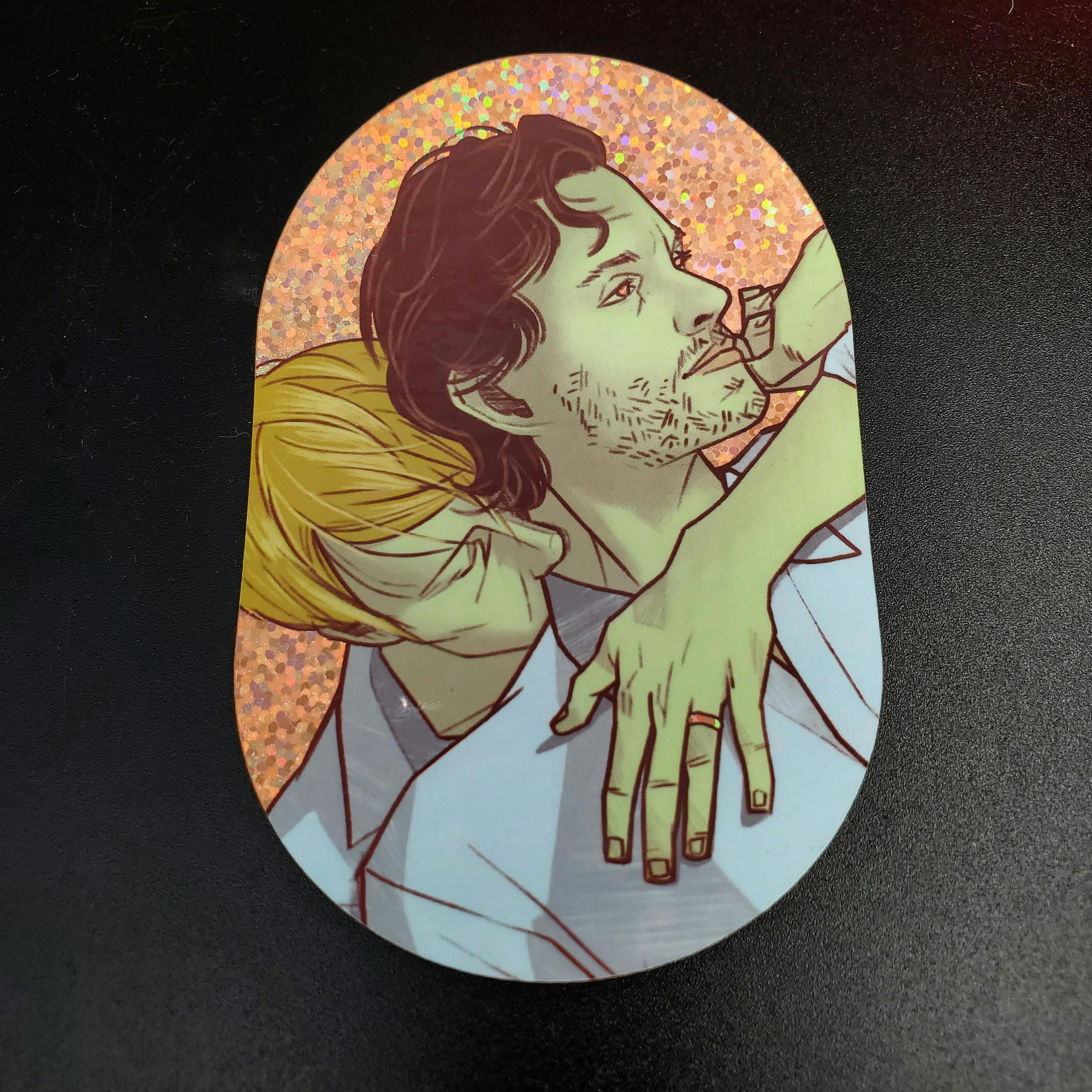 Hannibal 'Married in Cuba' orange glitter sticker