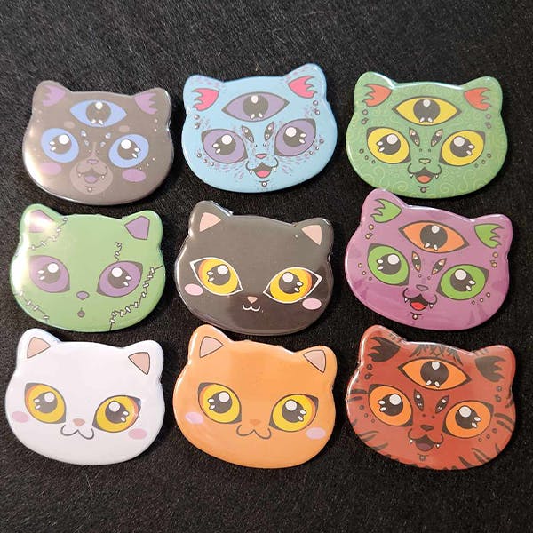 2.25" Metal Cat Face shaped magnet