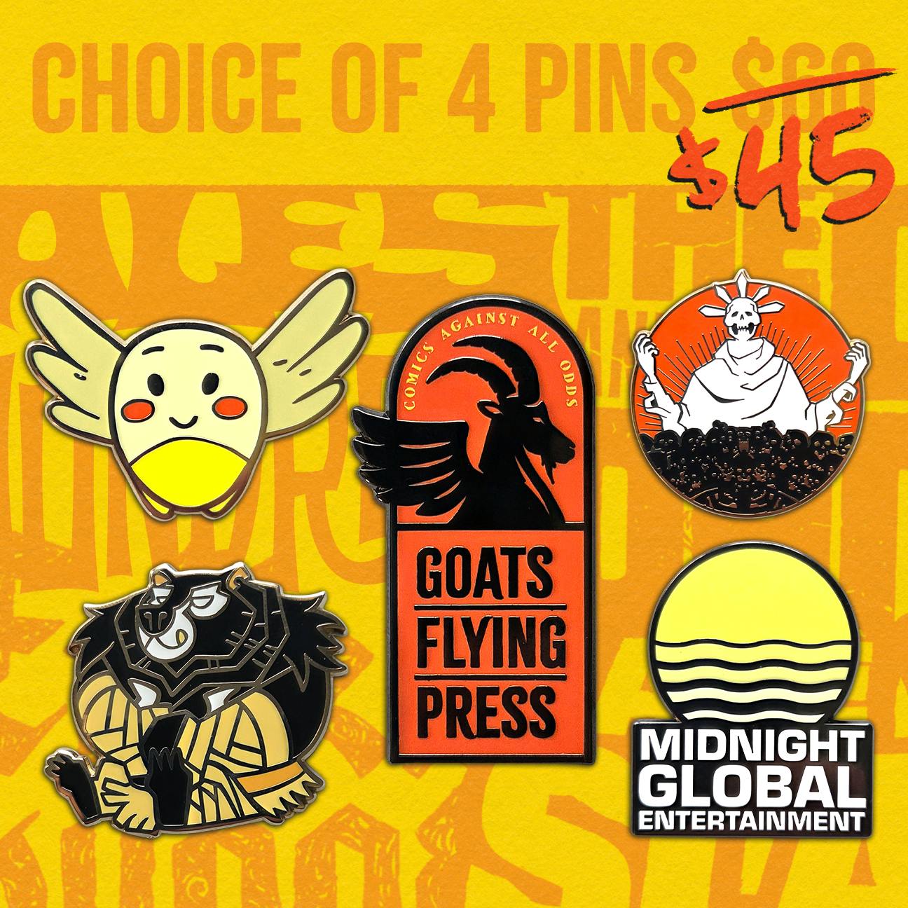 Choice of 4 Enamel Pins
