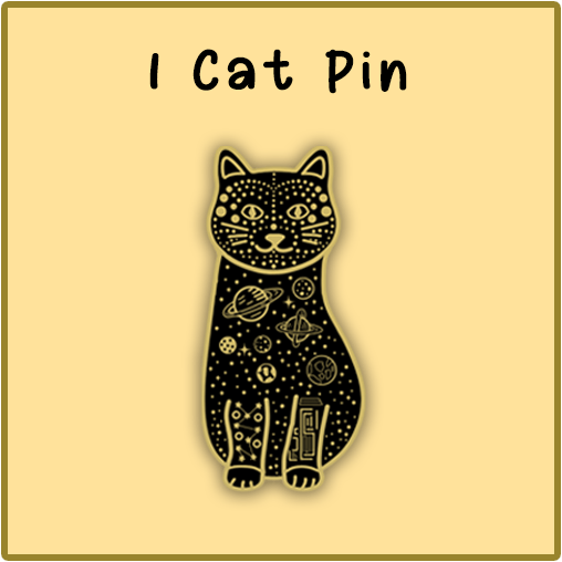 Black & Gold Kitty Pin