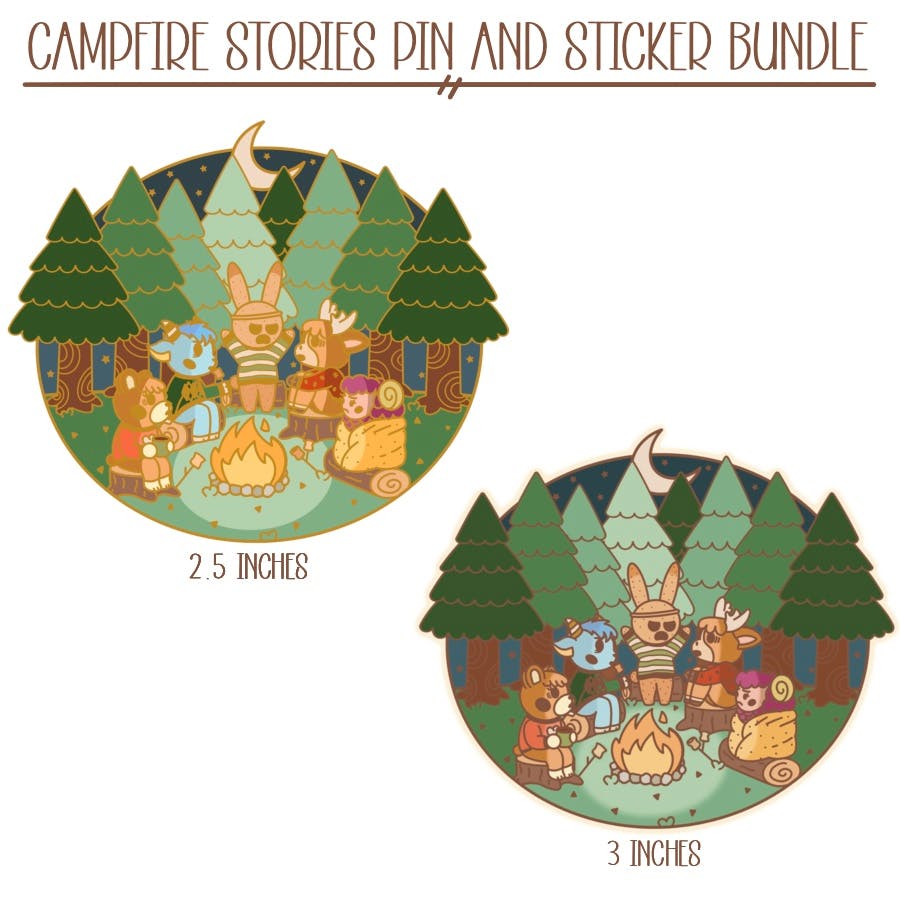 Campfire Stories Pin and Sticker Bundle