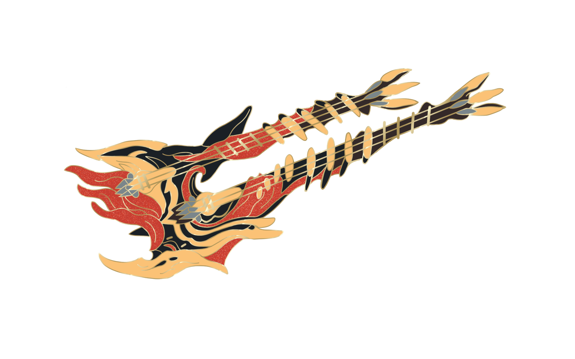 Waframe inspired Lizzie Glitter pin