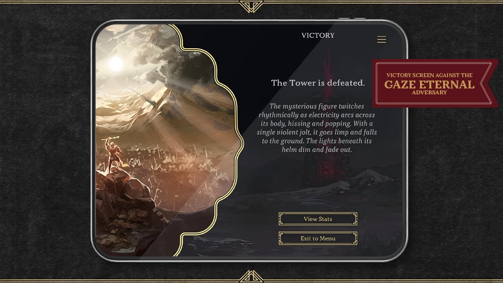 render of gaze eternal victory screen in the app 
