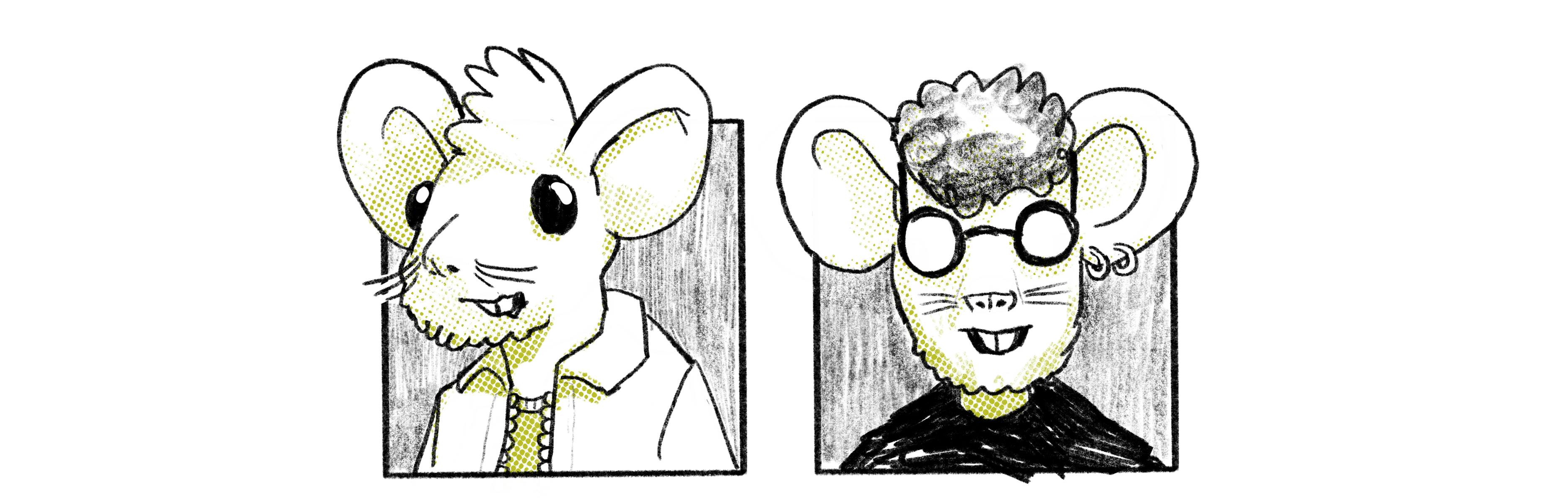 Mausrittter cartoon portraits of the creators