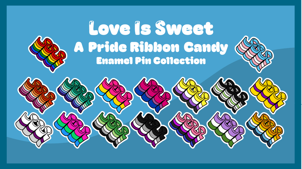 Love is Sweet: Pride Ribbon Candy Enamel Pin Collection