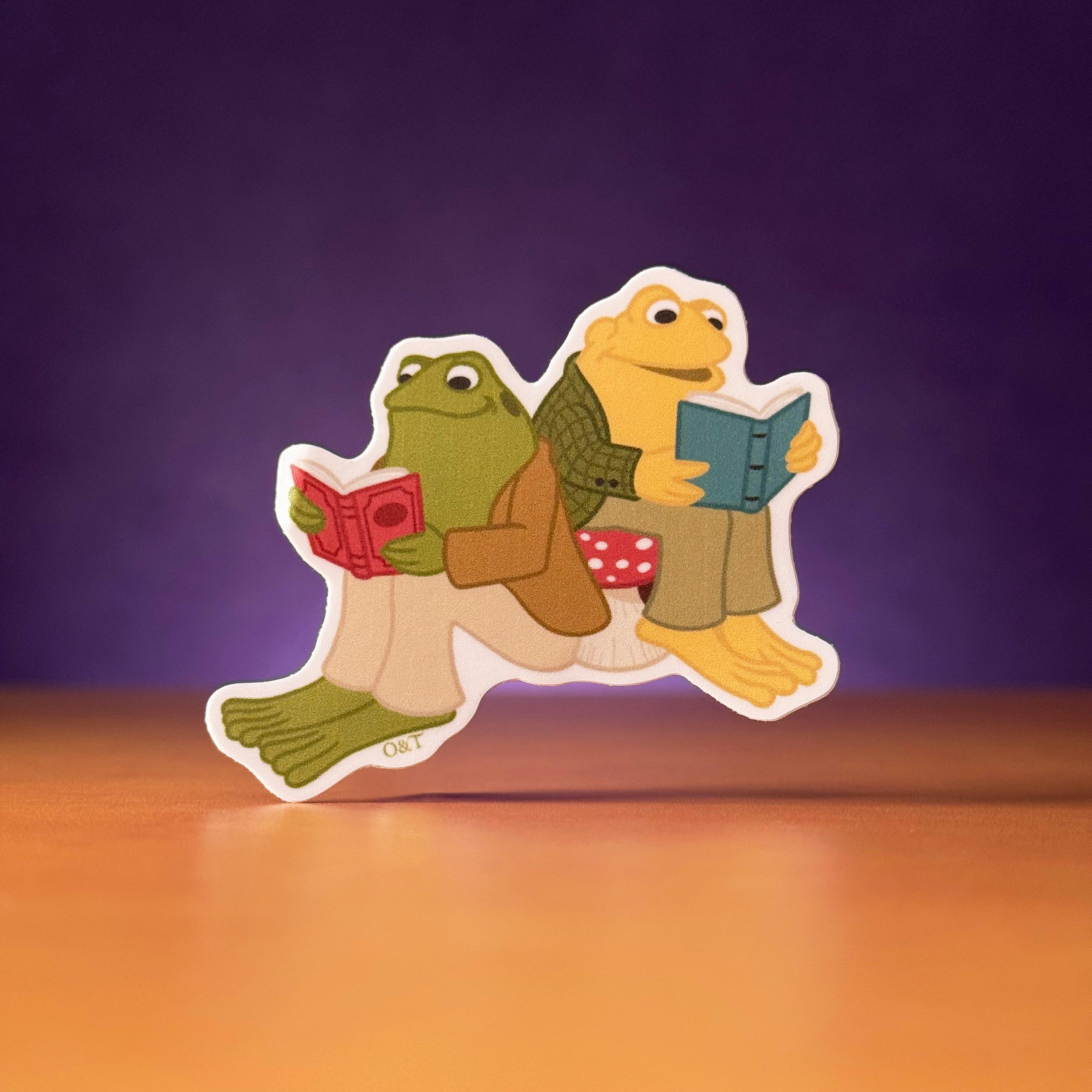 Frog & Toad Reading Sticker