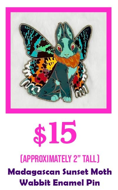 Madagascan Sunset Moth Wabbit Enamel Pin