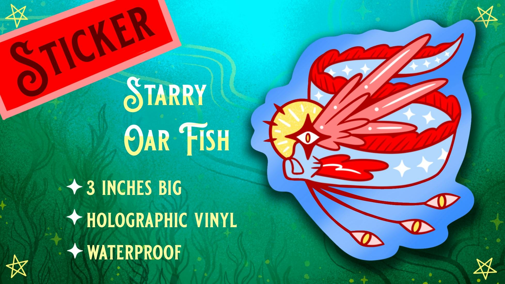 Starry Oar Fish Vinyl Sticker