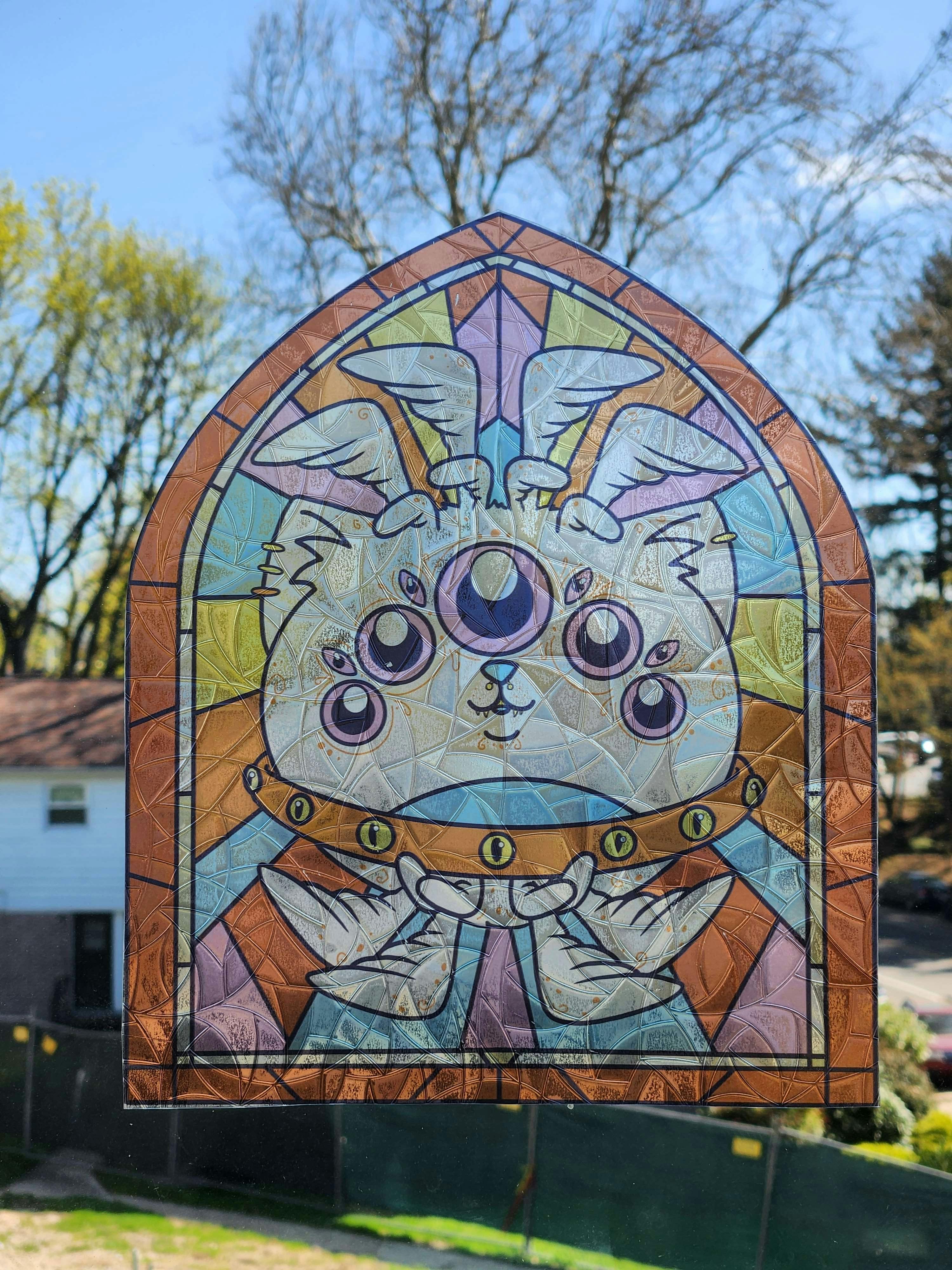 Stained glass style window cling - 9.5"