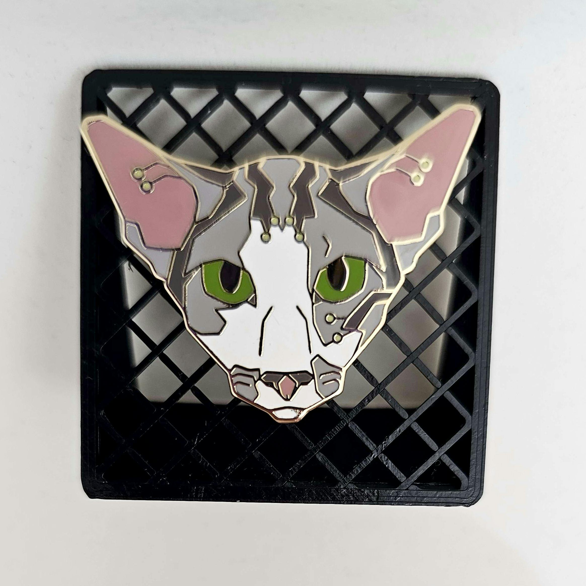 B Grade Short Circuit Collab Cat Head Pin	