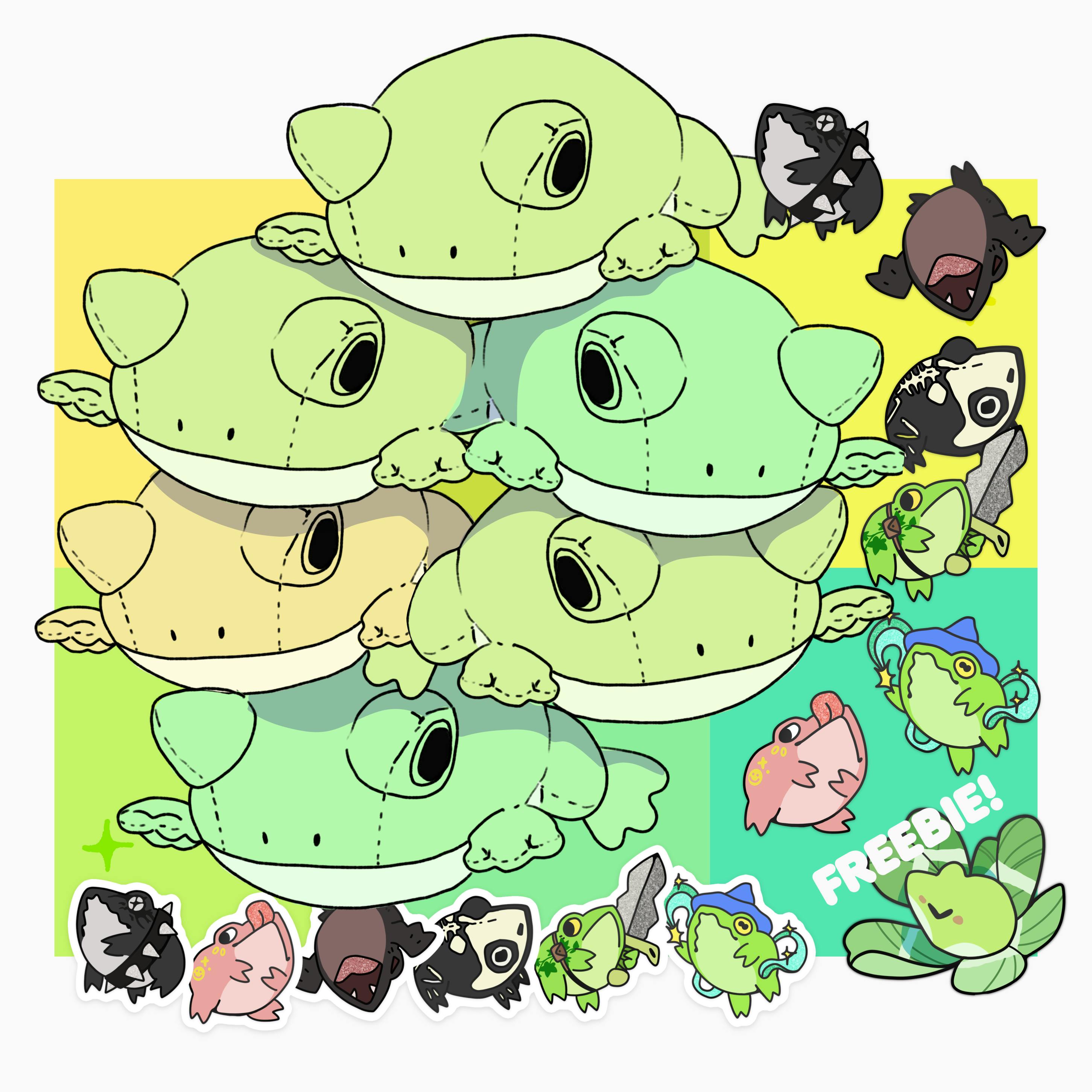 All-In: Six Pins + Six Plushies