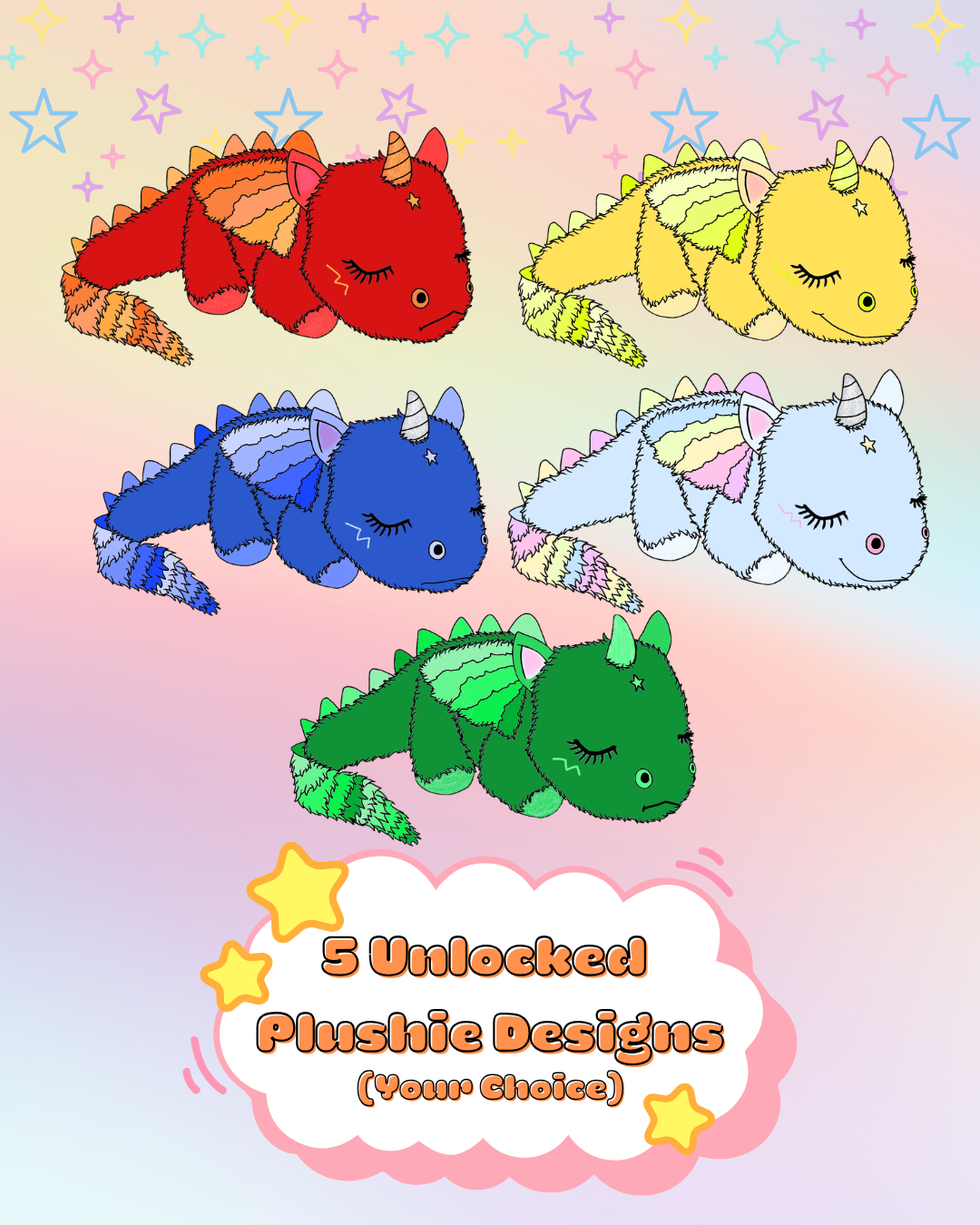 ✨5 Dragon Plushies✨