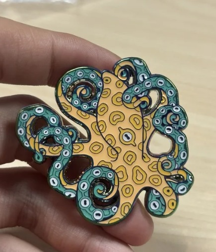 Octopus pin - rainbow