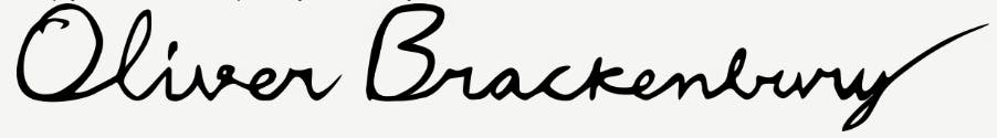  Handwritten signature of Oliver Brackenbury 