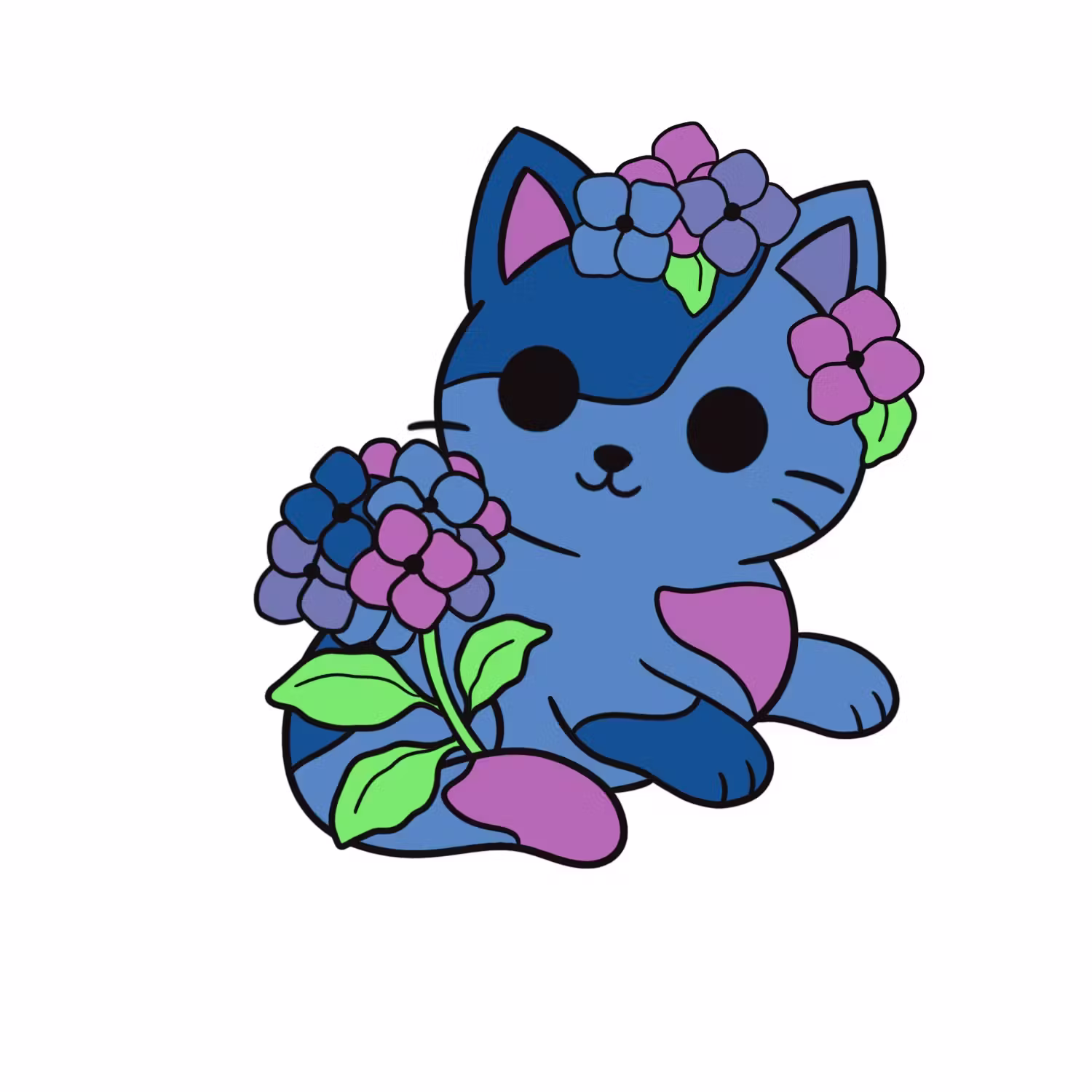 Hydrangea Kitty Pin