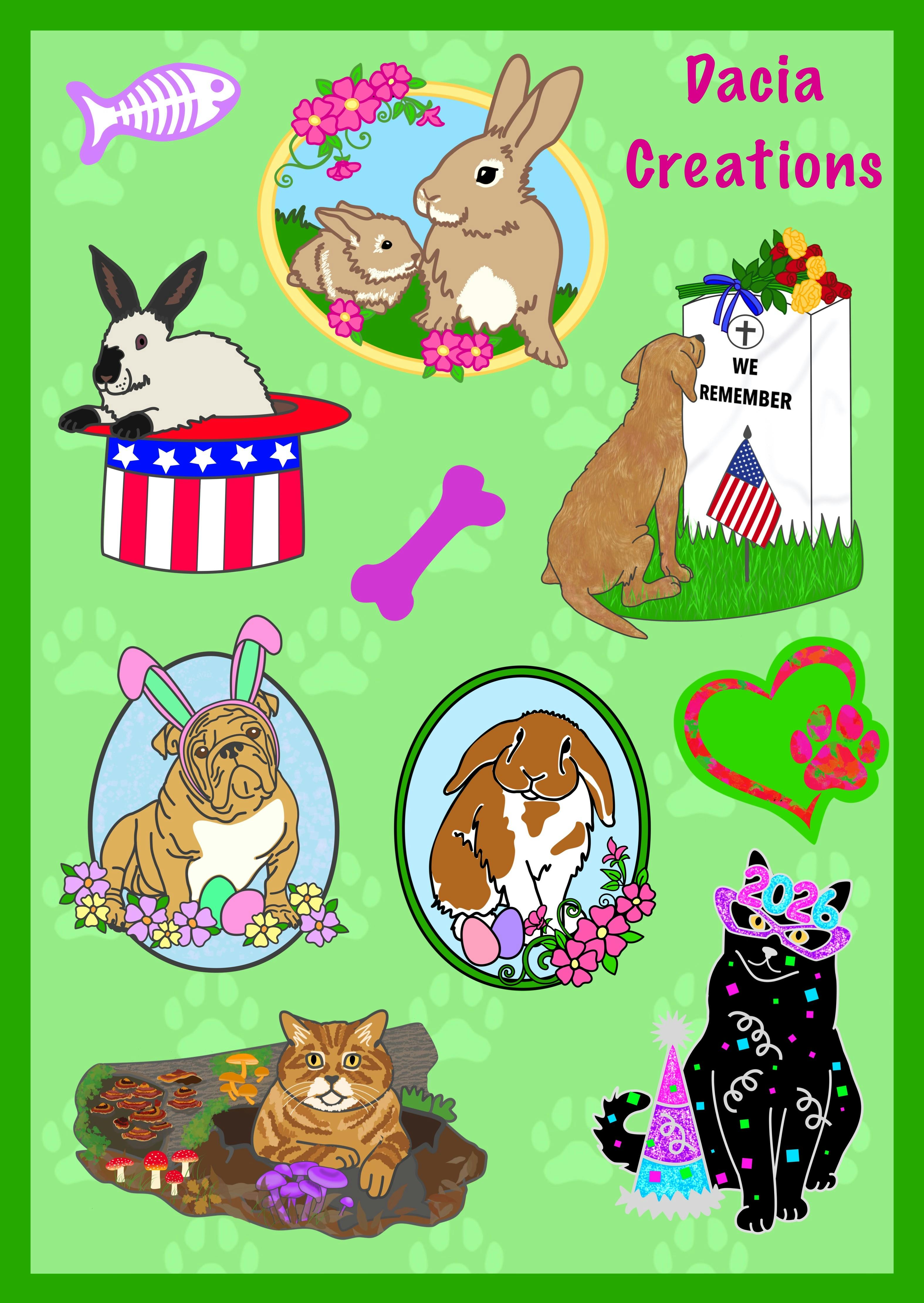 Mixed Holiday mini Sticker sheet A6