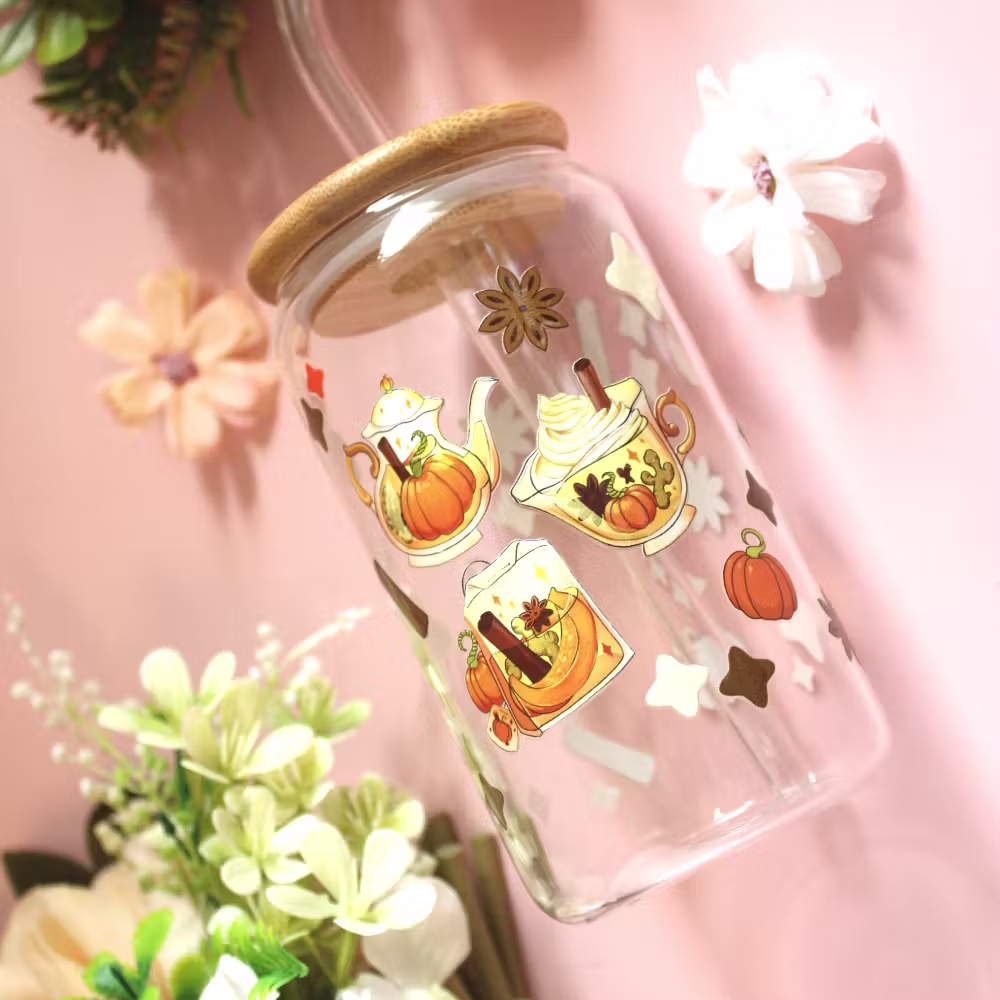 Glass Tumbler: Pumpkin Tea