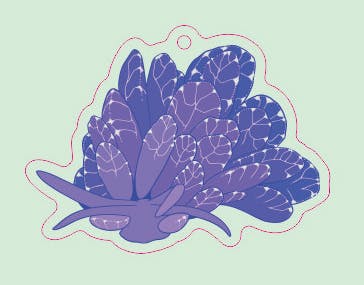 Holo Cyerce Elegans Purple Keychain	