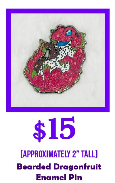 Bearded Dragonfruit Enamel Pin
