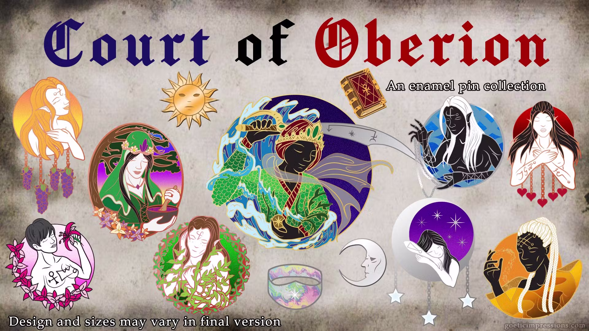 Court of Oberion - An Enamel Pin Collection