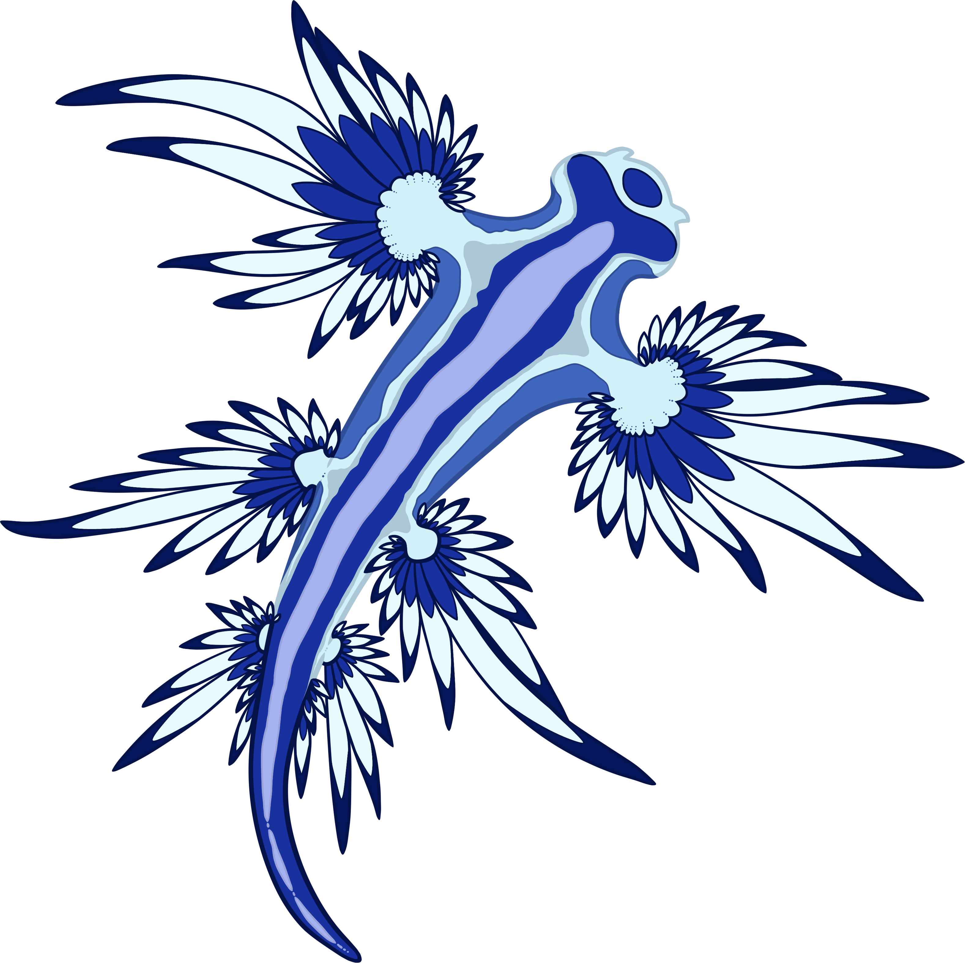 6" Blue Sea Dragon Window Cling Sticker	
