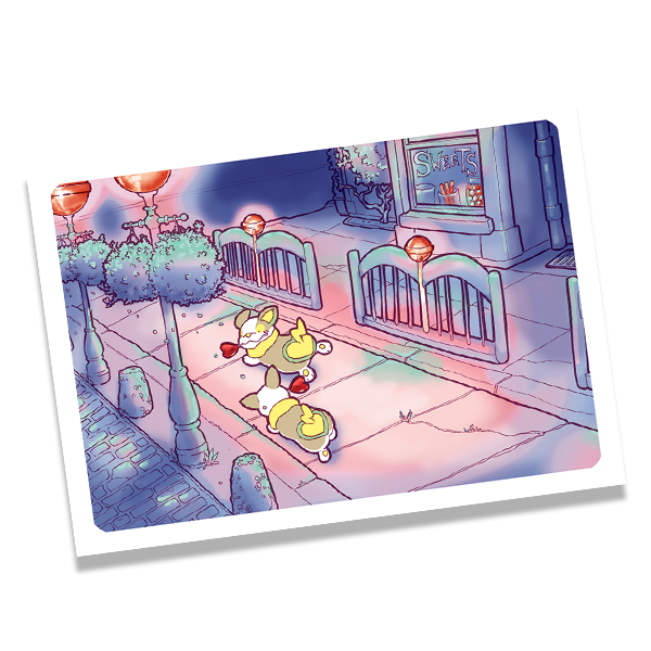 Corgis on Lollypop Rd. mini print