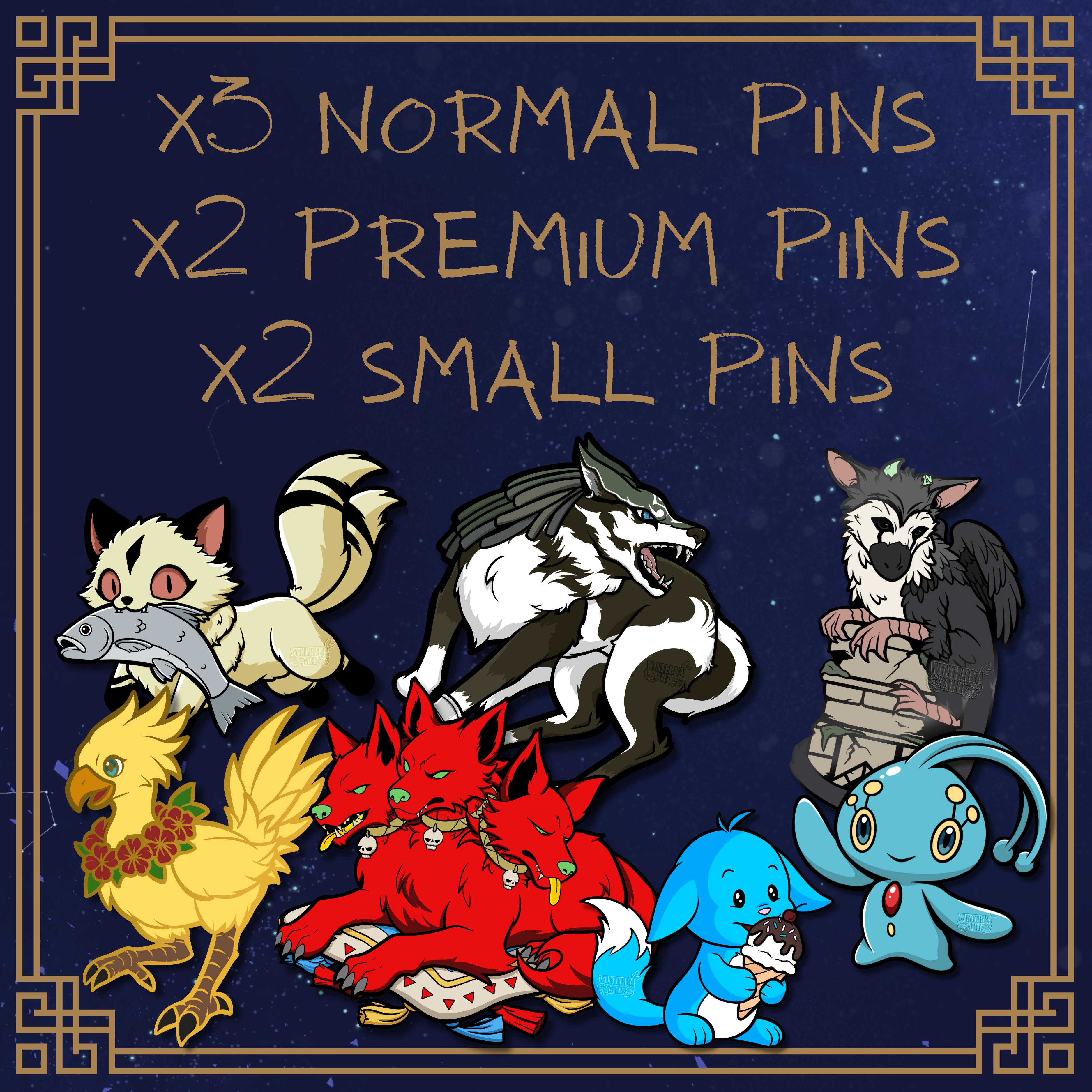 x3 Normal Pins + x2 Premium & Small Pins