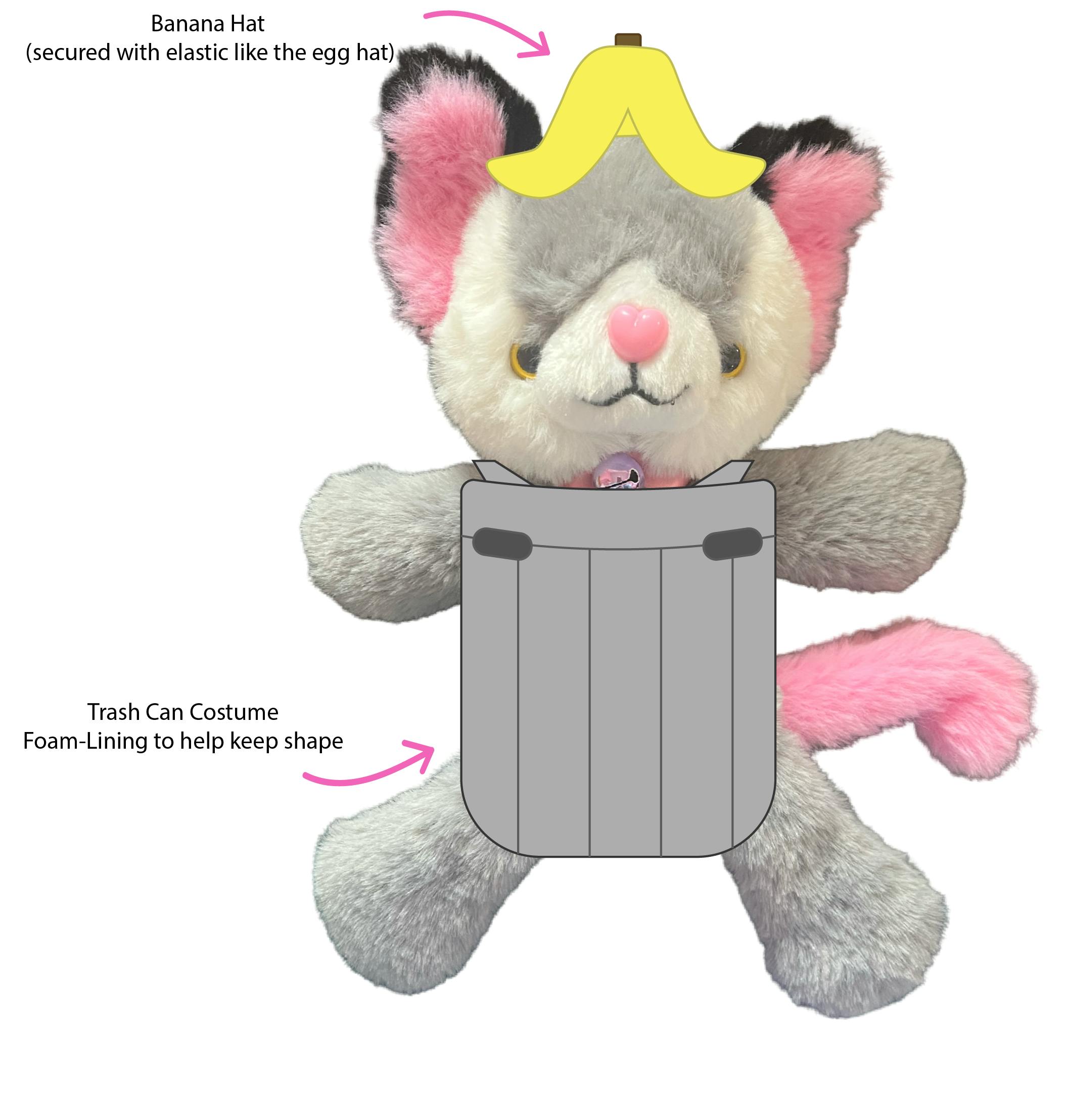 A Soft Costume He Wears + Banana Hat accessory (Complex/More expensive)