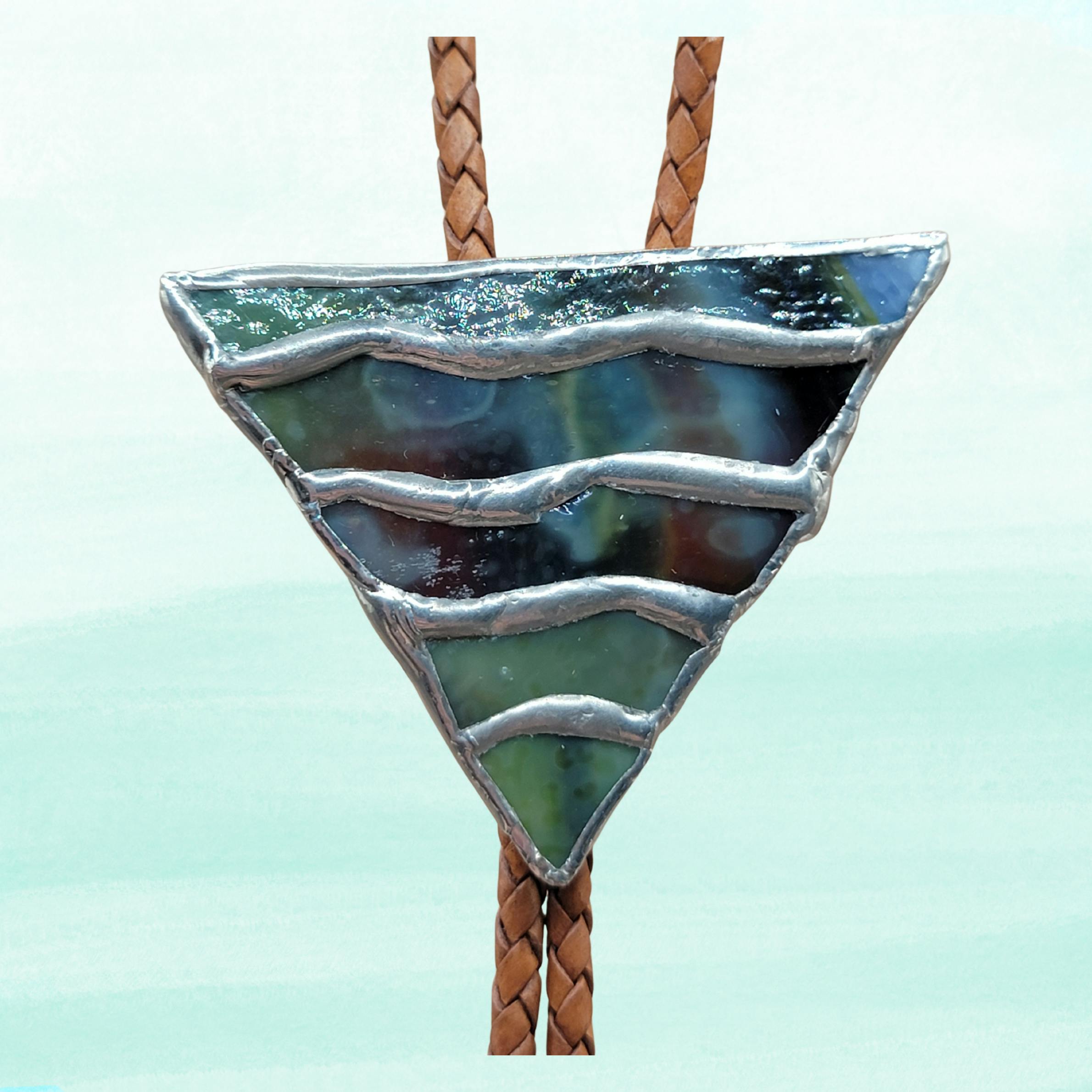 Mossy Triangle Bolo Tie