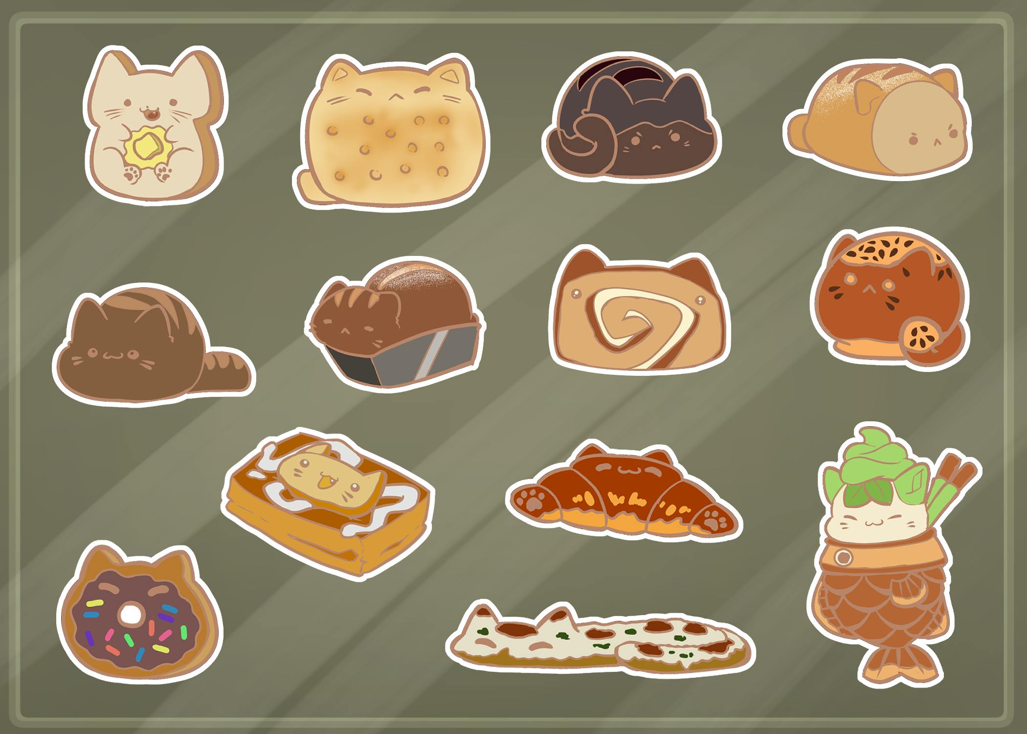 Kneady Bakery sticker sheet
