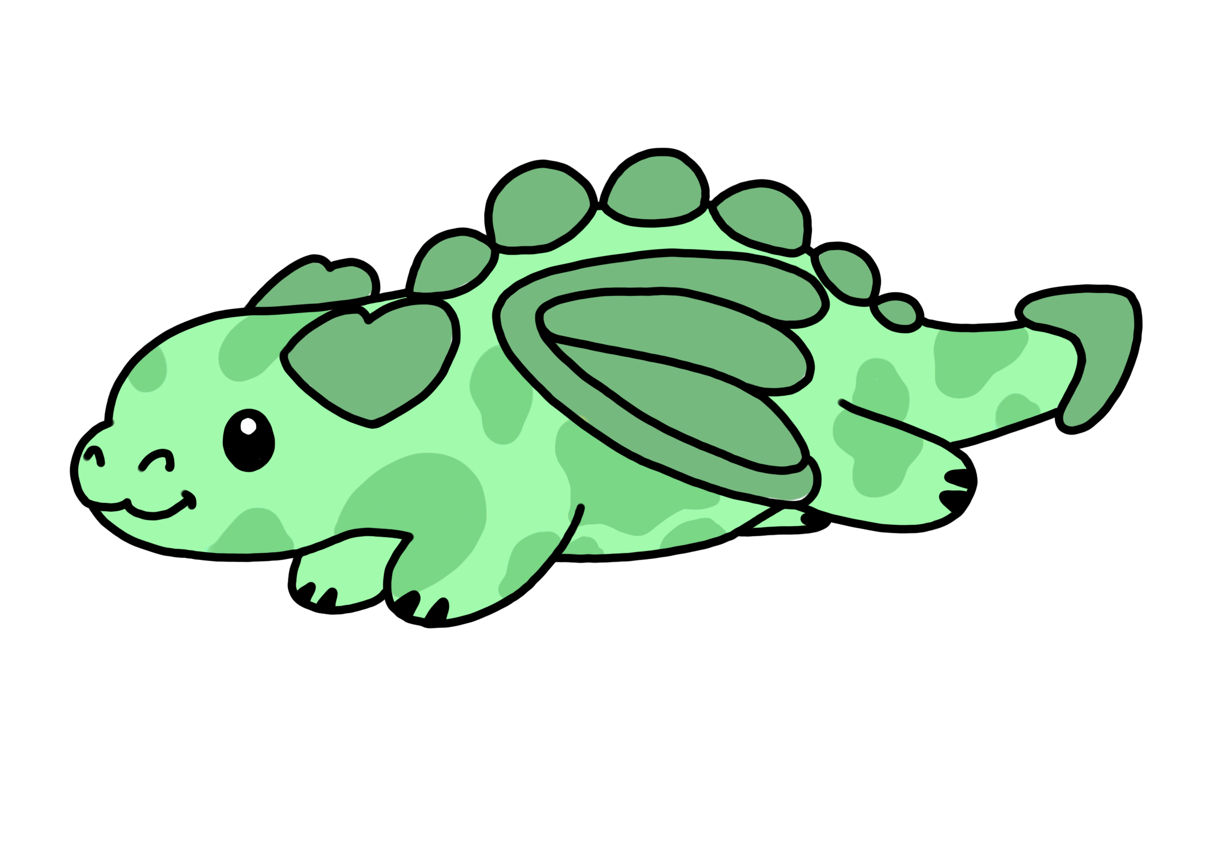 Green spot dragon enamel pin