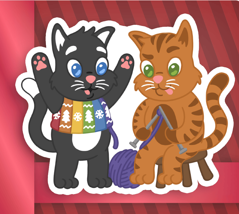 Cozy Cats Sticker