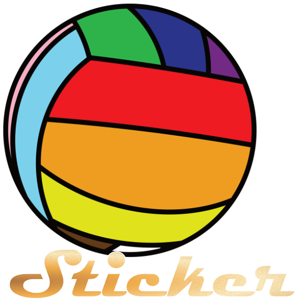 Single Volleyball Sticker