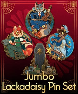 Lackadaisy Enamel Pin Set