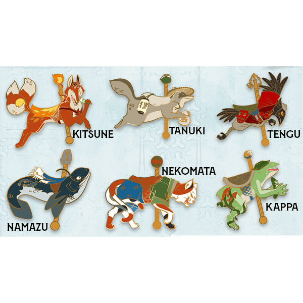 Complete Set of Yōkai-rousel Stickers (6)