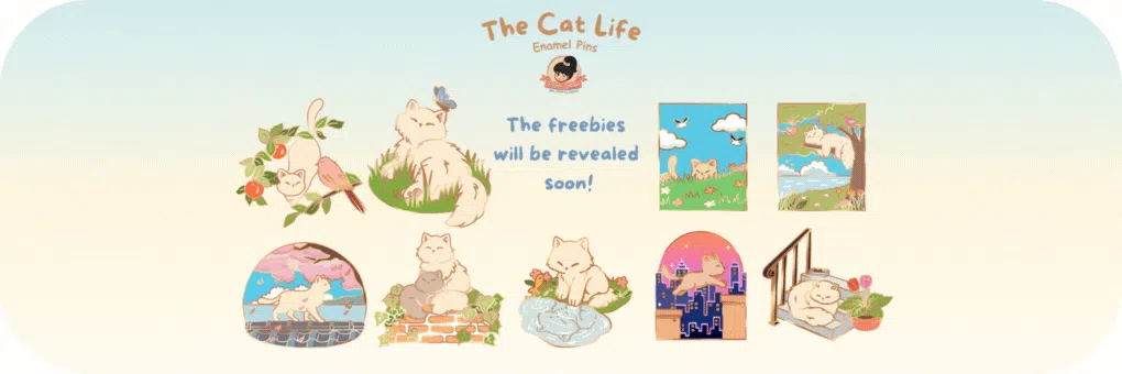 The Cat life Enamel Pins collection