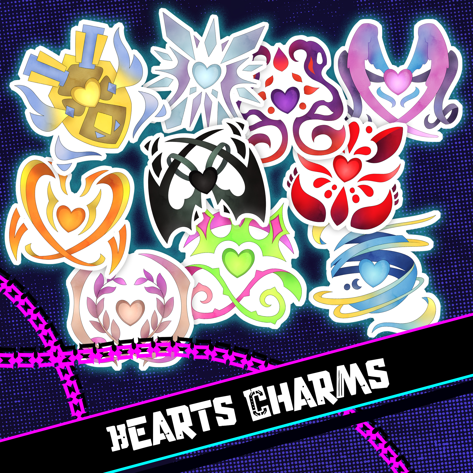 Last Hope "Hearts" Acrylic Charms