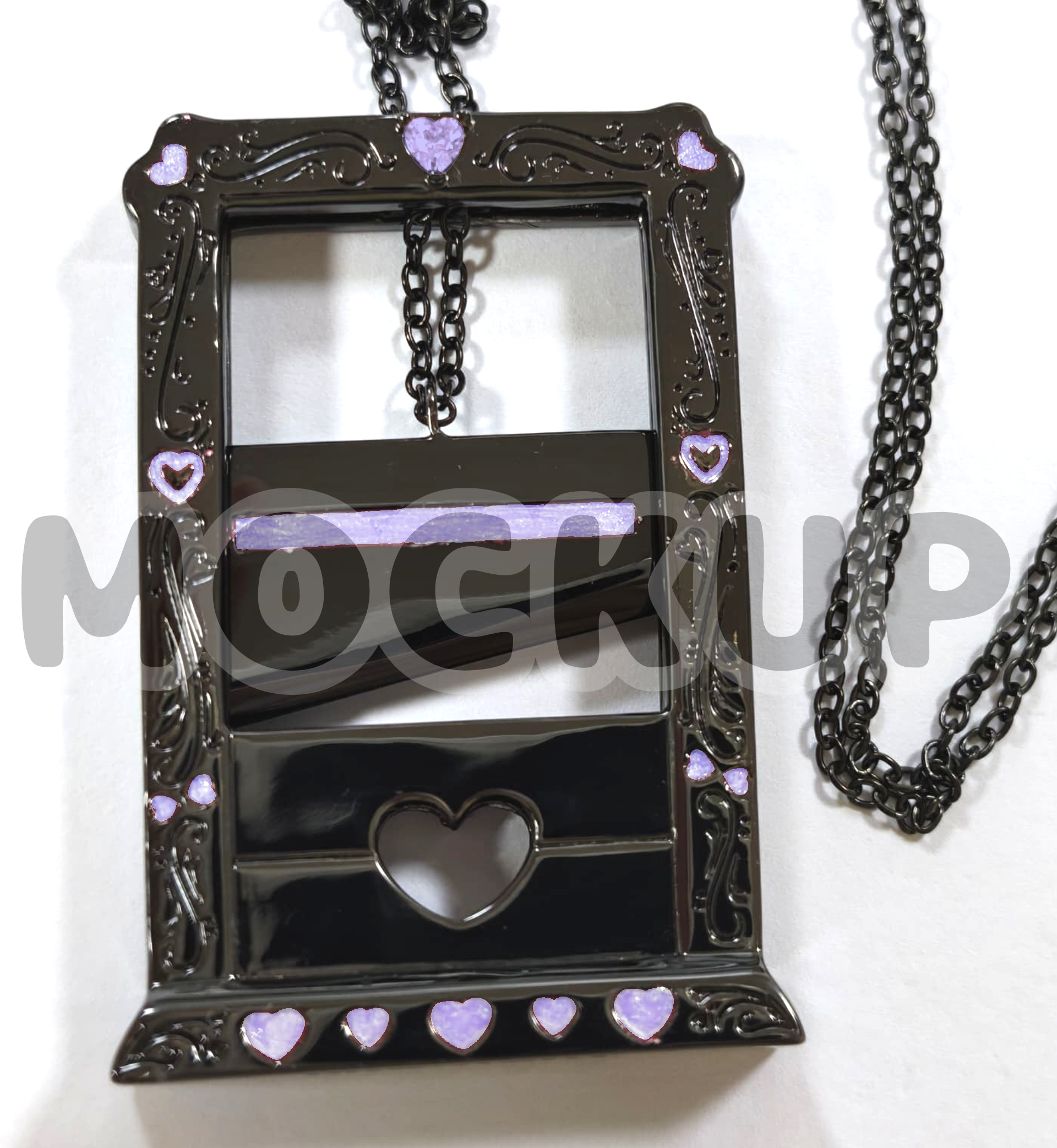 Black + Light Purple enamel