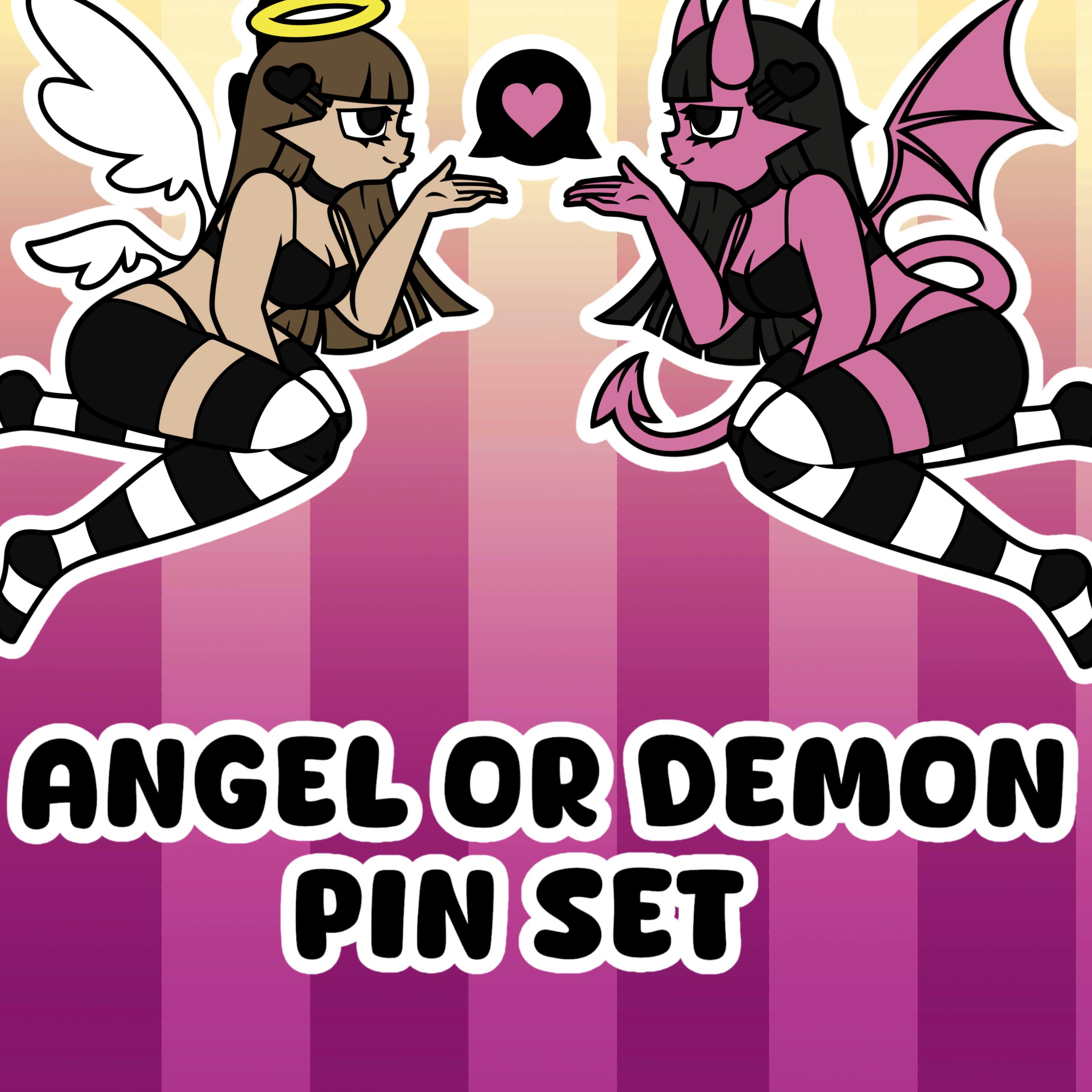 Angel or Demon Pin Set