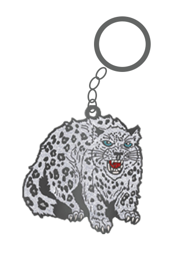 Glitter Snow Leopard Key Chain