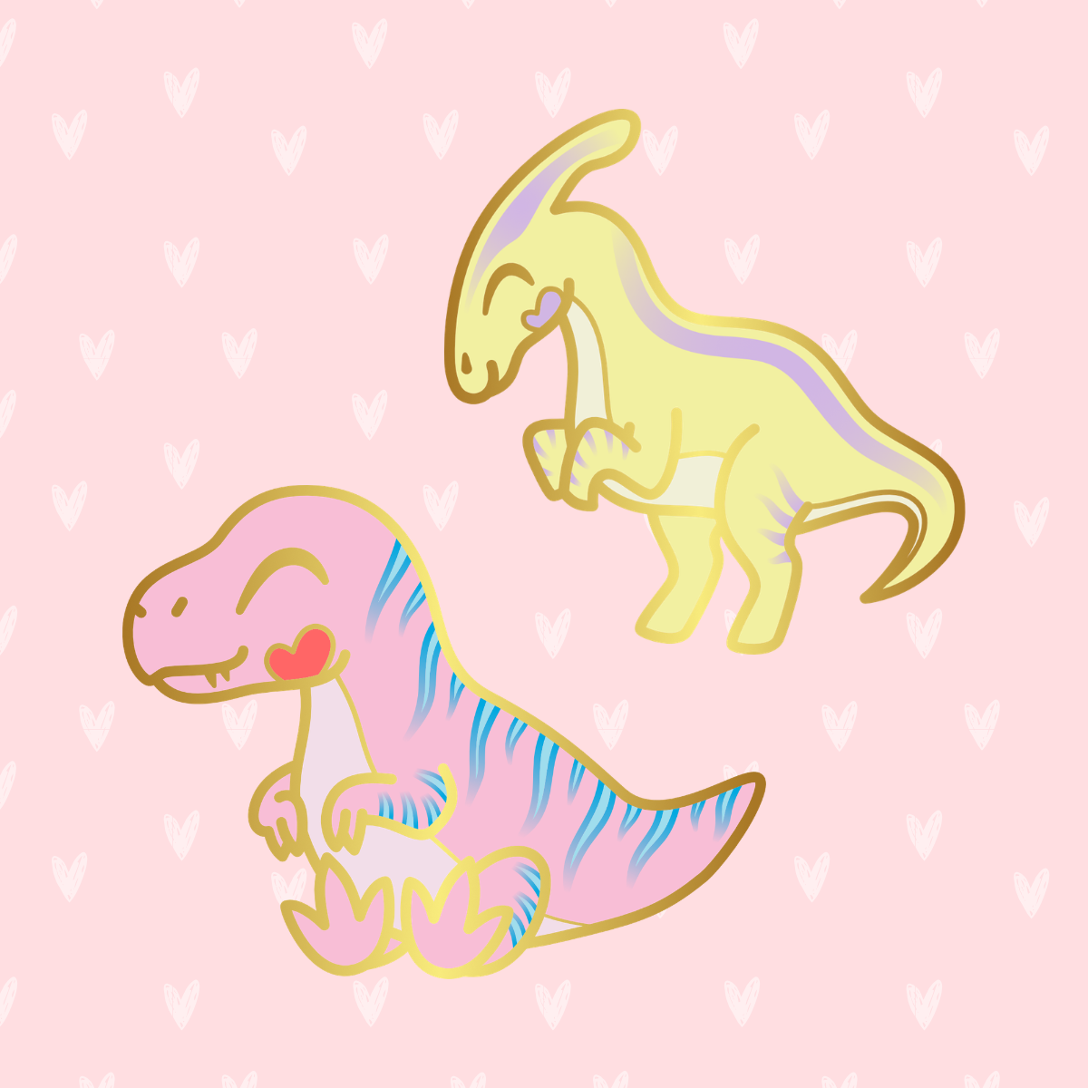 2x Jurassic Cutie Enamel Pin