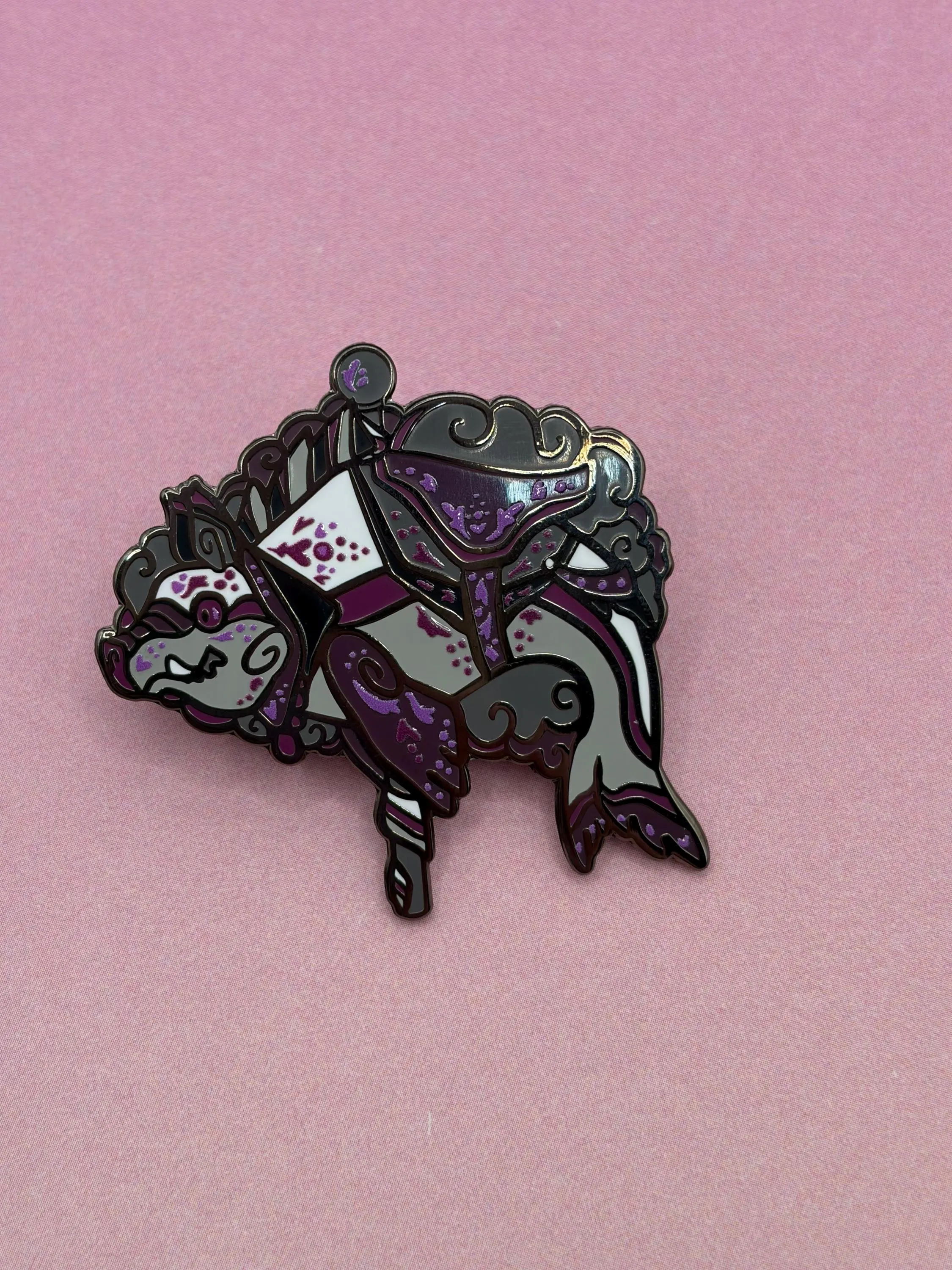Demisexual pride flag foghog enamel pin