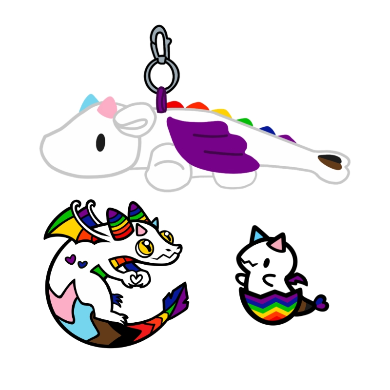 1 Dragon Pin & 1 Hatchling Mini Pin & 1 Charm Plush