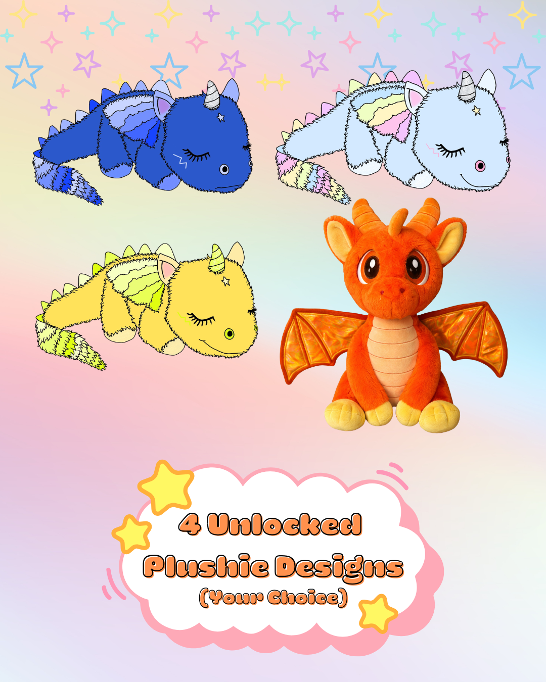 ✨4 Dragon Plushies✨