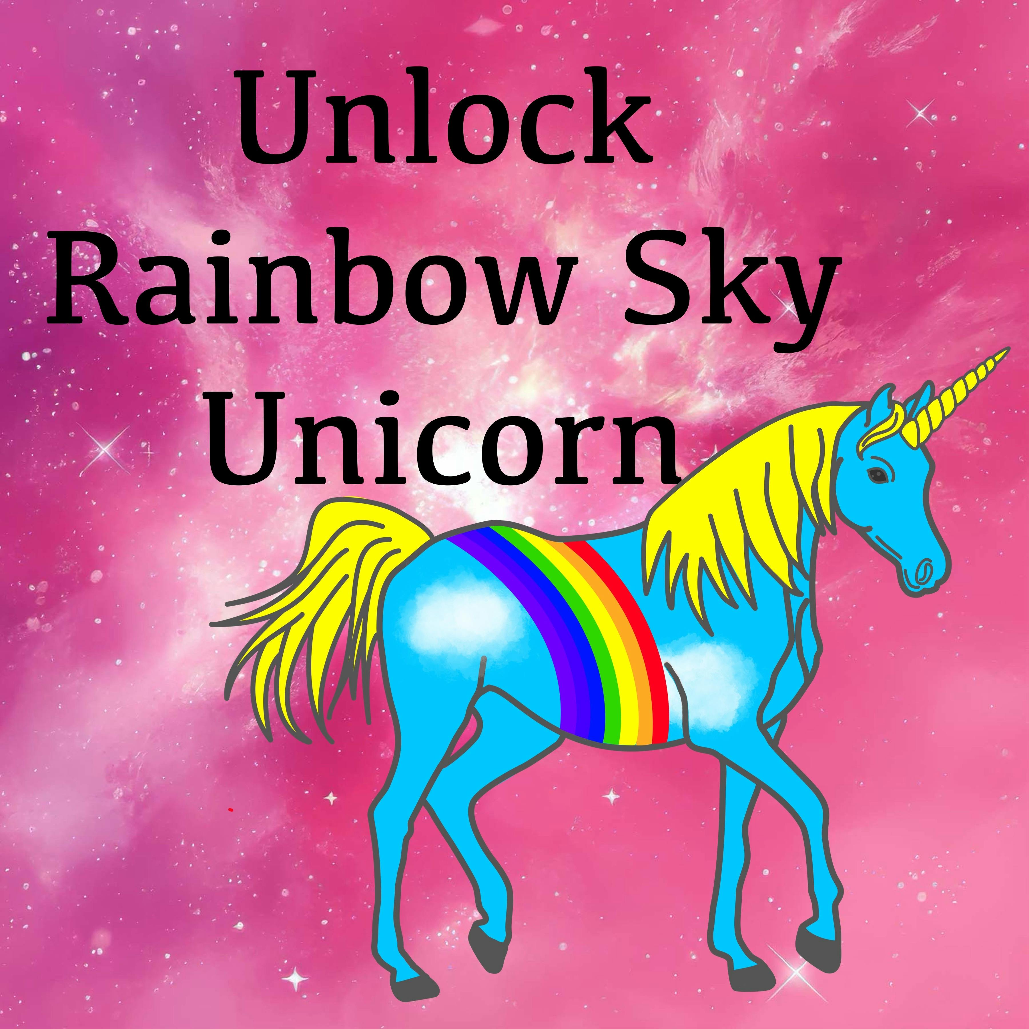 Fully back one design: Rainbow Sky Unicorn