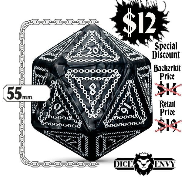 Chained Titan-Sized 55mm d20 - SPECIAL DISCOUNT